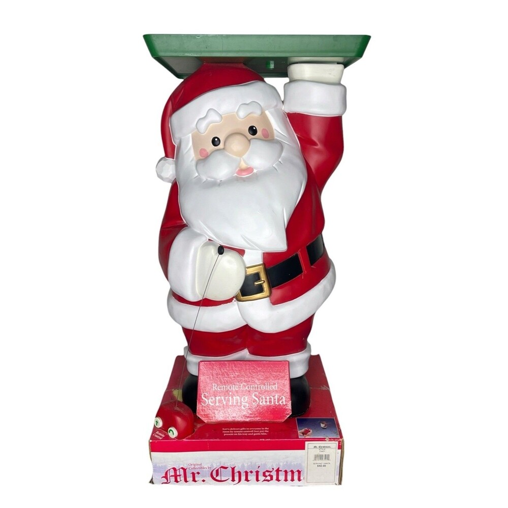 Vtg Mr Christmas Serving Santa Tray on Wheels with Remote 22 in NEW OLD STOCK